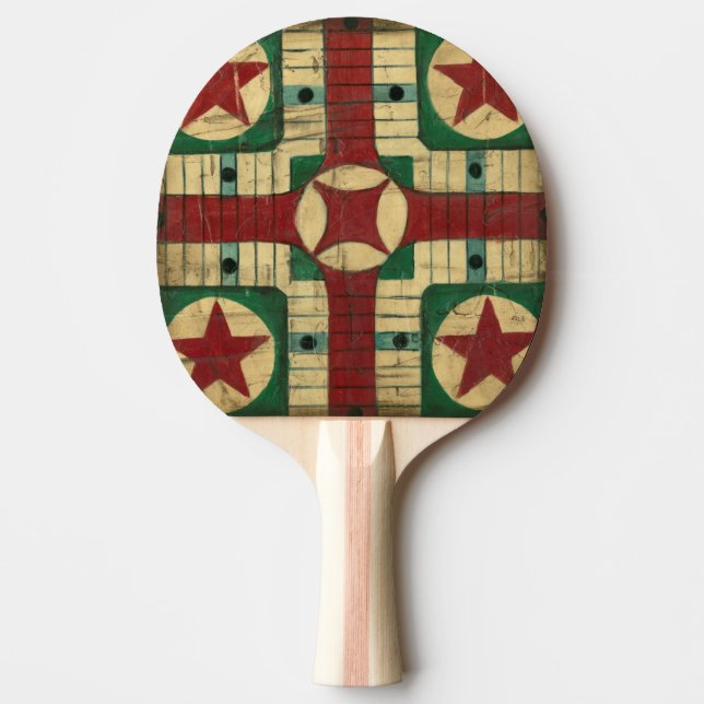 Antique Parcheesi Game Board by Ethan Harper Ping-Pong Paddle (Front)