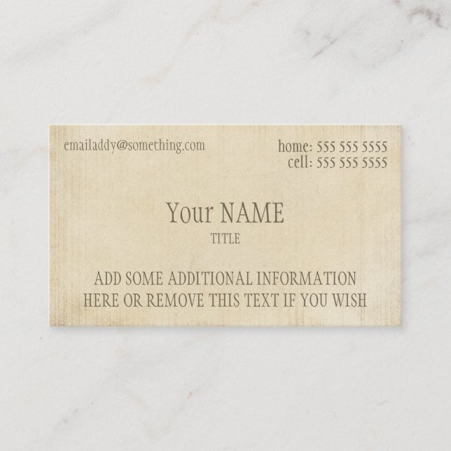 Antique Parchment Business Card (Front)