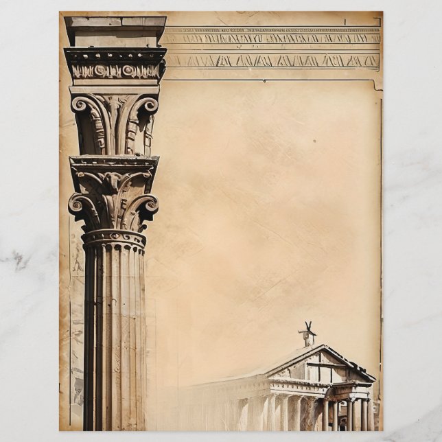 Antique Parchment Classical Roman Architecture (Front)