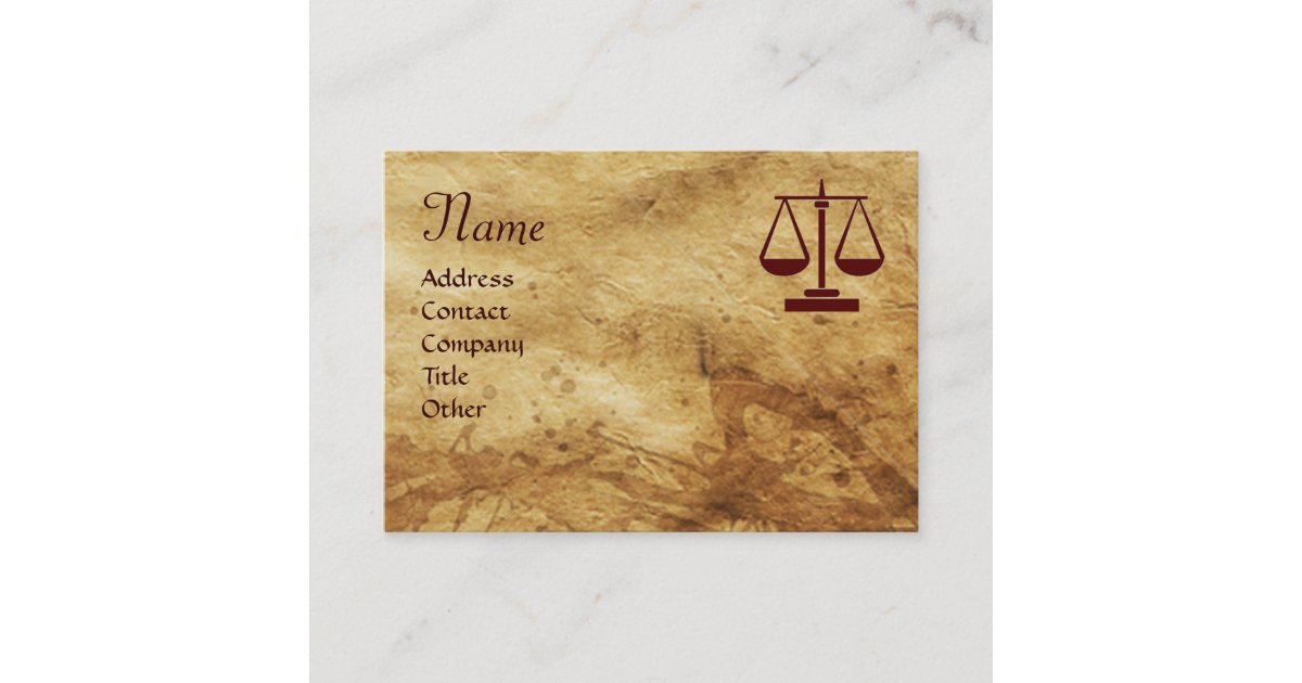 ANTIQUE PARCHMENT / LEGAL OFFICE,ATTORNEY Monogram Business Card Zazzle