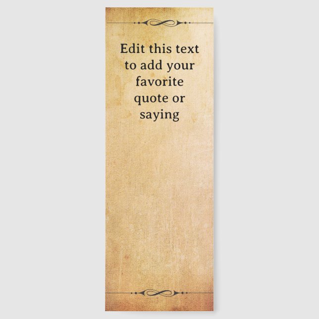 Antique parchment paper with any quote bookmarks (Front)