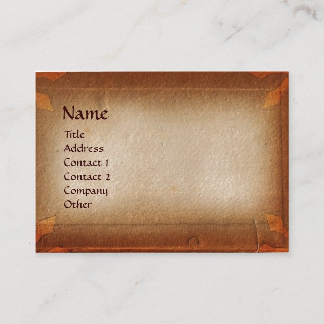ANTIQUE PARCHMENT, RED WAX SEAL MONOGRAM BUSINESS CARD (Front)