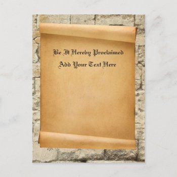 Antique Parchment Scroll With Your Text Postcard by Sideview at Zazzle