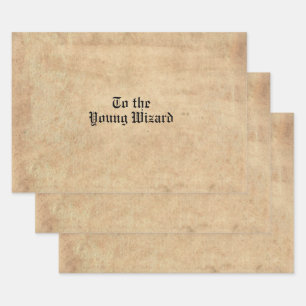 Antique parchment with magic font wrapping paper sheets