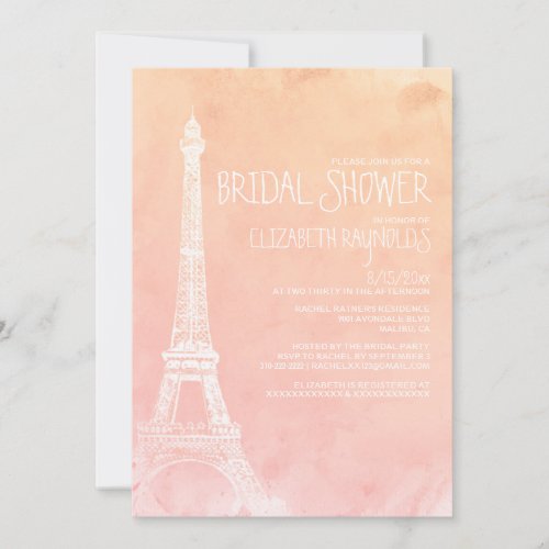 Antique Paris Bridal Shower Invitations