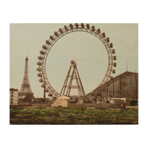 Antique Paris Ferris Wheel Wood Wall Art