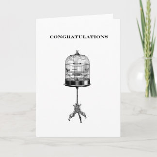 Antique Paris French Bird Cage Congratulations Card