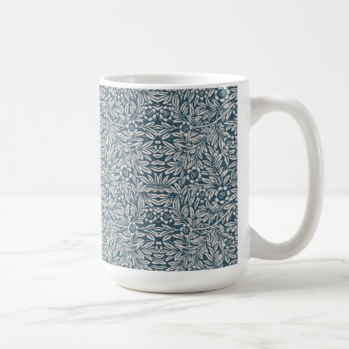Antique Pattern of Worn out Leaves Blue Background Coffee Mug