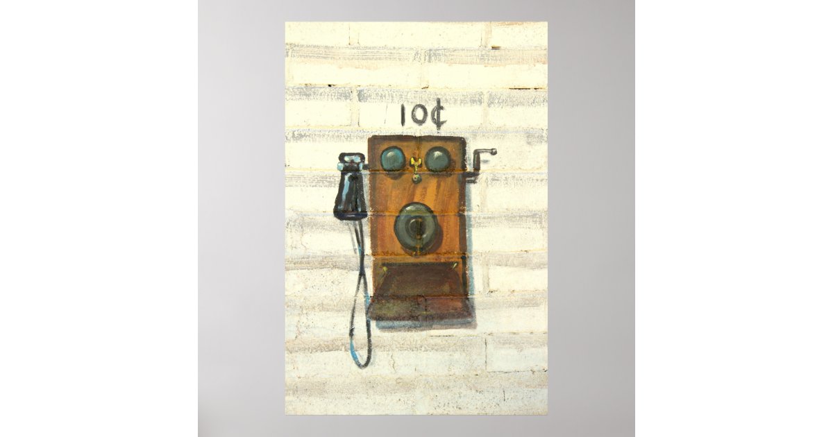 antique pay phone poster | Zazzle