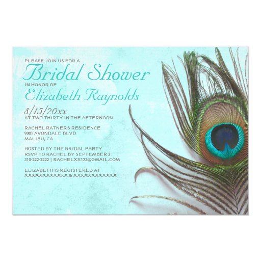 Peacock Bridal Shower Invitations 7