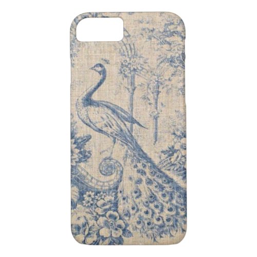 Antique Peacock Toile iPhone 87 Case