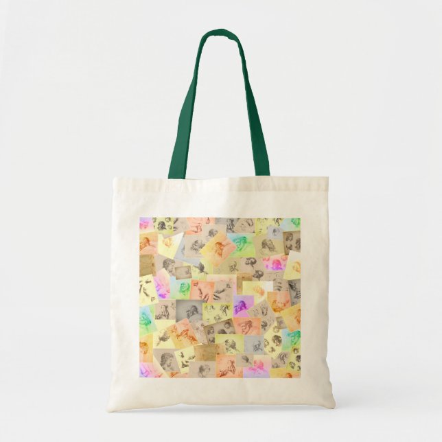 Antique Pencil Studies Colorful Tote Bag (Front)