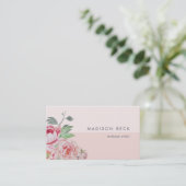 Antique Peony | Blush Pink Colorblock Business Card (Standing Front)