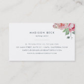 Antique Peony | Blush Pink Colorblock Business Card (Back)