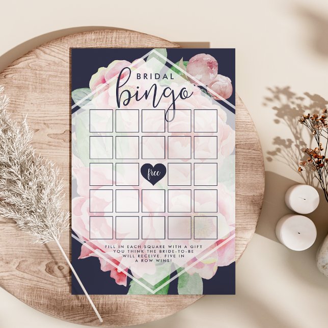 Antique Peony Bridal Shower Bingo Game (Creator Uploaded)