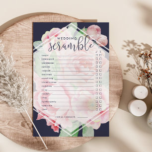 Antique Peony   Bridal Shower Word Scramble Game