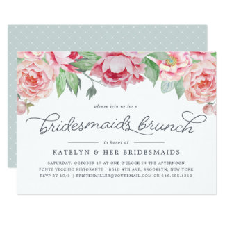 Antique Peony Bridesmaids Brunch Invitation