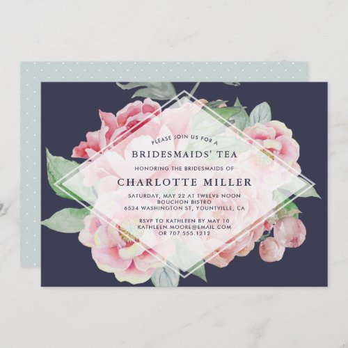 Antique Peony Bridesmaids Tea Invitation