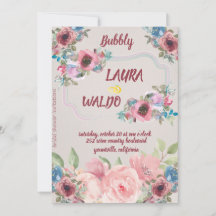 Antique Peony Bubbly Bridal Shower Foil