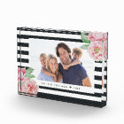 Antique Peony Charcoal Stripe