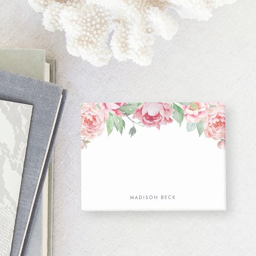 Antique Peony Floral Post_it Notes