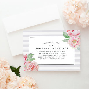 Antique Peony Mother's Day Brunch Invitation