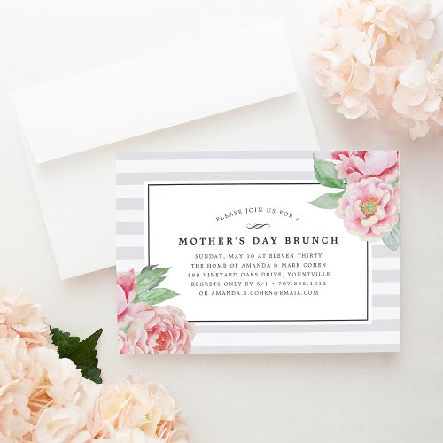 Antique Peony  Mothers Day Brunch Invitation