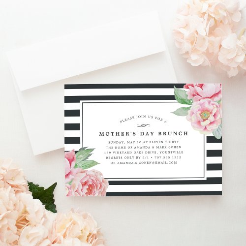 Antique Peony  Mothers Day Brunch Invitation
