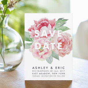 Antique Peony Save our Date Save The Date