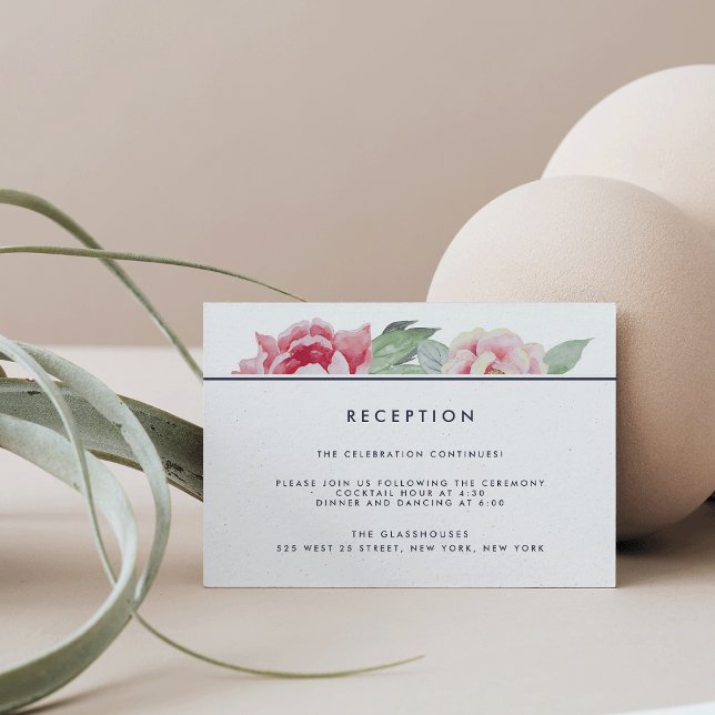 Antique Peony Wedding Reception Card (Creator Uploaded)