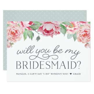 Antique Peony | Will You Be My Bridesmaid Card