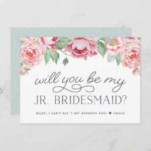 Antique Peony Will You Be My Jr Bridesmaid Card