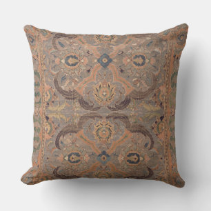 Antique Persian Carpet Brown Beige Cushion