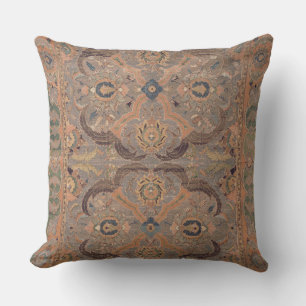 Antique Persian Carpet Brown Beige Cushion