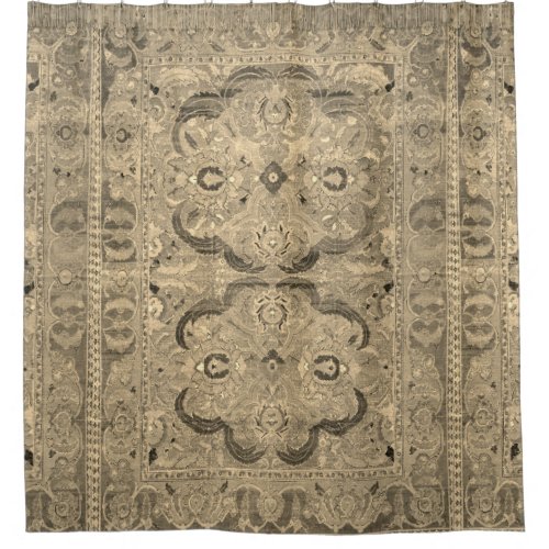 Antique Persian Carpet Brown Beige Shower Curtain