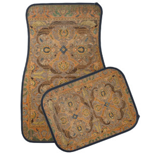 Antique Persian Carpet Brown Orange Car Floor Mat