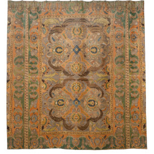 Antique Persian Carpet Brown Orange Shower Curtain