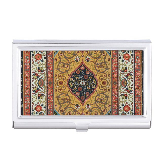 Antique Persian Carpet Elegant Design Business Card Case (Front)