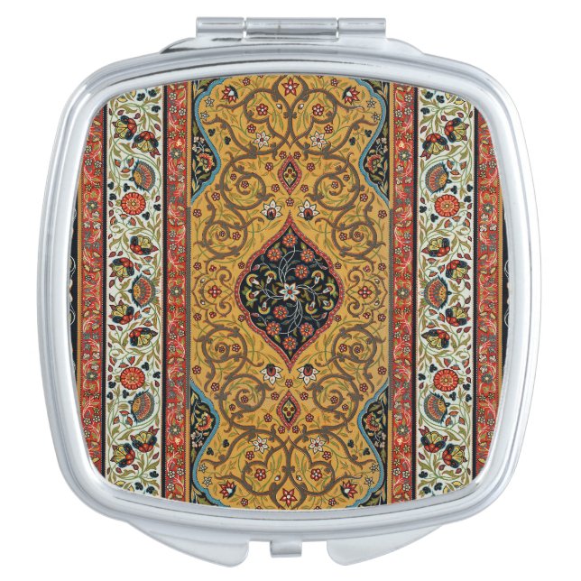 Antique Persian Carpet Elegant Design Compact Mirror (Front)