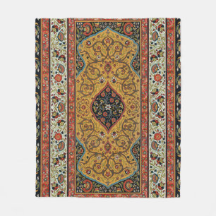 Antique Persian Carpet Elegant Design Fleece Blanket