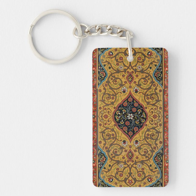 Antique Persian Carpet Elegant Design Keychain (Front)