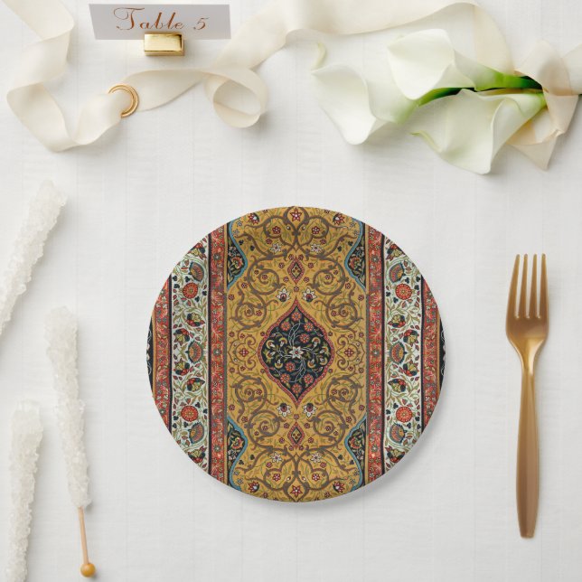 Antique Persian Carpet Elegant Design Paper Plates (Wedding)