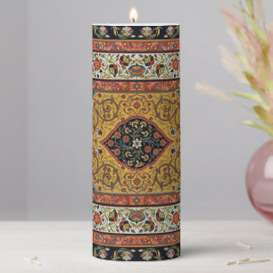 Antique Persian Carpet Elegant Design Pillar Candle