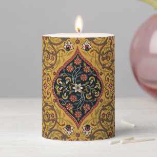 Antique Persian Carpet Elegant Design Pillar Candle