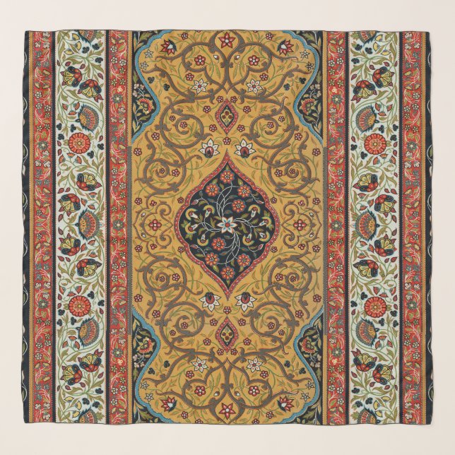Antique Persian Carpet Elegant Design Scarf (Front)