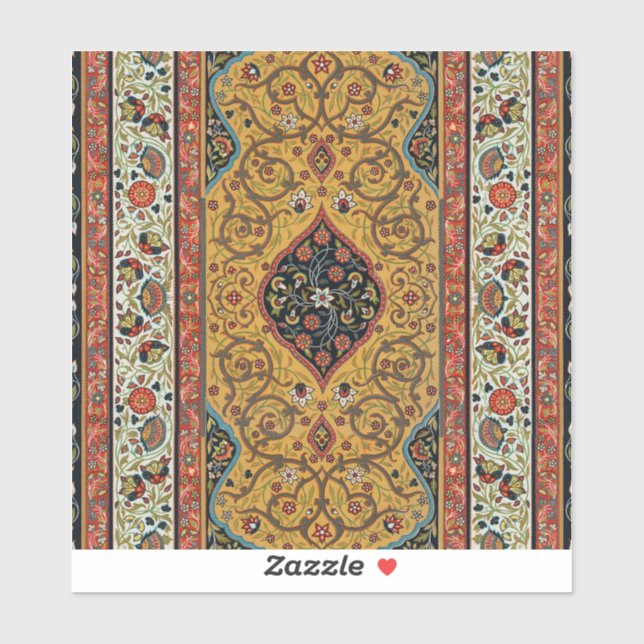 Antique Persian Carpet Elegant Design Sticker (Sheet)