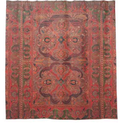Antique Persian Carpet Orange Shower Curtain