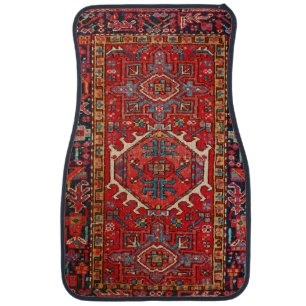 Antique Persian Orient Decoration Distress Vintage Car Floor Mat