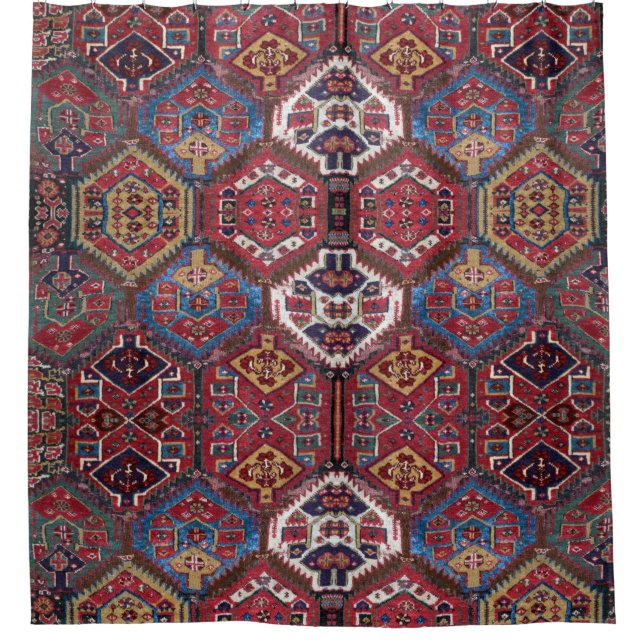 Antique persian oriental rug design shower curtain (Front)
