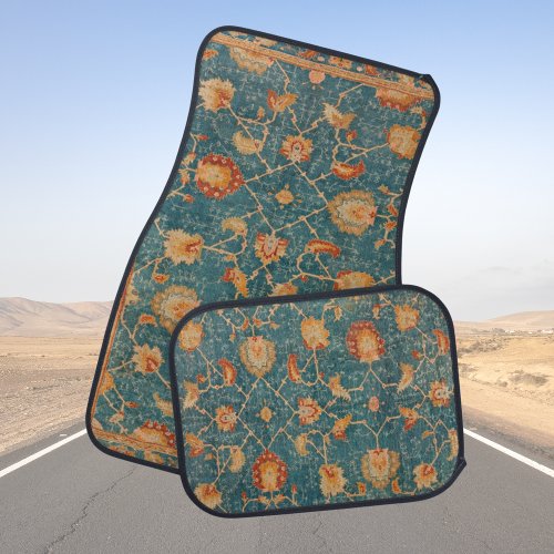 Antique Persian Oriental Turkish Carpet Blue Car Floor Mat